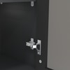 Aluminium Black Profile 2 Brown Tinted Glass Handless Shutters Wall Cabinet In Slate Grey Finish