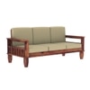 Madhavi 3+2+1 Seater Wooden Sofa (Creame Colour, Teak Finish)