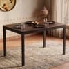 Holven 4 Seater Rectangular Dining Table Brown Maple & Black