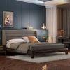 Taarkashi Solid Wood Queen Size Non Storage Bed In American Walnut Finish