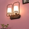 Eliante Modern Wall Lights Mild Steel, Glass & Glass Material Brown,Gold & White Finish