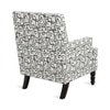 Lark Printed Canvas Geometry Fabric Lounge Chair in White Colour