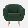 Colam Velvet 1 Seater Sofa in Green Colour
