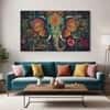 The Castle Decor Gentle Majesty Elephant Wall Art Framed Painting 27x48 Inch
