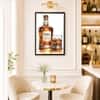 The Castle Decor Whiskey Bottle Glass Wall Art Framed Painting 20x30 Inch