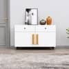 Hexa Red Multipurpose Storage Cabinet With 2 Drawer 2 Door in Giant Wood And Frosty White Colour