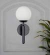 Divina Single Light Wall Fitting In Black  Finish With Opal Frosted White Glass