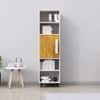 Hexa Engineered Wood Bookshelf Multipurpose Storage Rack in Frosty White and Giant Wood Colour
