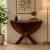 Shri Art 4 Seater Round Dining Table in Honey Finish