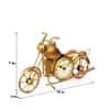 Desert Art Metal Handpainted Golden Bike Table Clock Showpiece