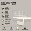 Sheen Metal Non Storage King Bed in Glossy Ivory Finish