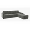 Apollo Compact Sofa (Colour : Ash Grey Velvet, Cushion : Hard, Back Type : Regular, Seating Capacity : Right Aligned 3 Seater + Right Aligned Chaise)