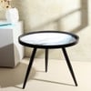 Oceara Solid Wood Side Table in Ocean Blue Finish