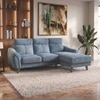 Ronan Right Aligned 3 Seater Sectional Fabric Sofa In Denim Blue Colour