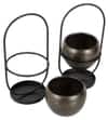 Textured Apple Planter Set Of 2 In Black And Gold Colour