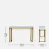 Majestic Metal Console Table in Gold Finish with Porcelain Top