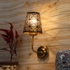 Devansh Metal Electric Wall Light in Gold Colour with Black Shade Count of 1 Light