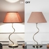 Lysandra Zigzag Table Lamp In Antique Brass Finish With Beige Cotton Shade