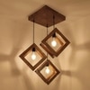 Rhombus Brown Solid Wood Cluster Hanging Light