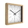 Wooden Square Wall Clock with 24-Hour Dial