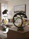 Modern Family Tree Sculpture Showpiece Black Decorative Table Accent