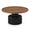 Toro Solid Wood Round Coffee Table In Dual Tone Amber Walnut And Black Finish