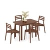 Dane Solid Wood Dining Table 4 Seater with 4 Dane Solid Wood Dining Chairs (Finish: Honey)