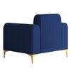 Veniza Velvet 1 Seater Sofa In Navy Blue Colour