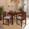 Aura 4 Seater Dining Set with Cushioned Chairs in Ice Blue Colour