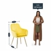 Hilsa Fabric Accent Chair in Yellow Colour