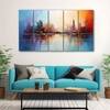 The Castle Decor Abstract Art Wall Painting Wooden Framed Digital Painting 27x48 Inch (Style 20)