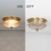 Cameron 2-Light Flush Mount Ceiling Light In Brass Finish With Amber Diamond Cut Glass