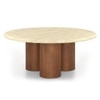 Enzo Set Of 2 Round Solid Wood Coffee Table In Amber Walnut Finish
