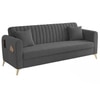 Daraco Velvet 3 Seater Sofa in Dark Grey Color
