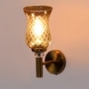 Devansh Metal Electric Wall Light in Gold Colour with Lavender Shade Count of 1 Light