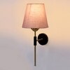 Devansh Metal Electric Wall Light in Black Colour with Grey Shade Count of 1 Light