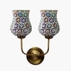 Devansh Metal Electric Wall Light in Gold Colour with Multicolor Shade Count of 2 Lights