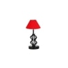 Octavia Red cotton Table lamp with Iron Base