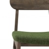 Lunar Solid Wood and Carrara White 4 Seater with 4 Lunar Dining Chair (Finish: Danish Walnut, Colour: Moss Green)
