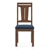 Tessa Solid Wood Dining Chair In Sienna Teak Finish With Lapis Blue Fabric Colour