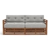 Raymond Wooden Sofa - Teak Finish (Vapour Grey) (Finish : teak; Custom Set - Sofas : 0003; Standard Set - Sofas : none; Sofa Material : fabric; Sofa Size : regular; Sofa Type : regular; Colour : vapour grey)