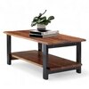 Aroda Sheesham Wood Contemporary Rectangle Coffee Table In Natural Teak Finish