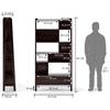 Alberto Solid Wood Bookshelf in Mahogany Finish