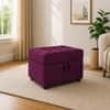 Doe Buck Tufted Storage Ottoman Bench in Purple Colour Fabric