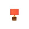 Amara Orange cotton table lamp with Natural Wood Base