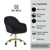 Doe Buck Aurora Modern Black Luxury Velvet Office Chair