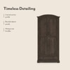 Alexandra Solid Wood Wardrobe in Danish Walnut Finish