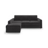 Apollo Compact Sofa (Colour : Pebble Grey, Cushion : Soft, Back Type : Regular, Seating Capacity : Left Aligned 2 Seater + Left Aligned Chaise + Ottoman)