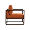 Aura Boucle Fabric Arm Chair in Orange Colour
