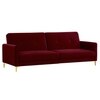 Gilud 3 Seater Velvet Sofa Cum Bed in Maroon colour
